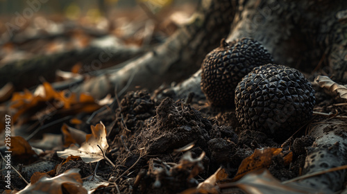 Wild Native Delicacy | Freshly Dug Black Truffle Close-up