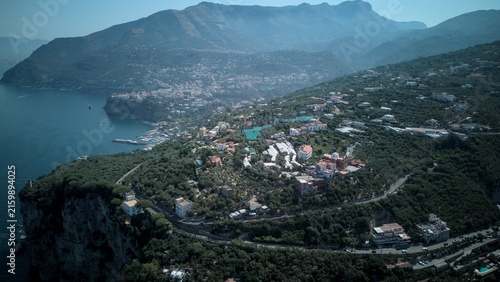 Принти на полотні Aerial view of a coastal road and hillside villas - Sorrento Coast