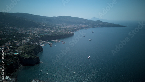 Panoramic aerial view of the Sorrento coastline - Southern Italy