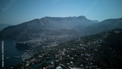 Aerial view of the Lattari mountains above the Sorrento Coast