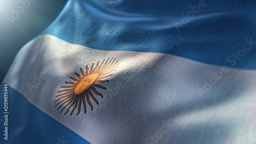 Fotografie Beautiful waving Argentina flag background