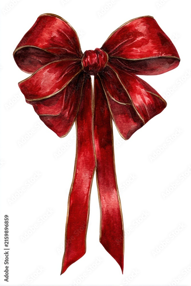 Fototapeta premium Elegant red bow illustration