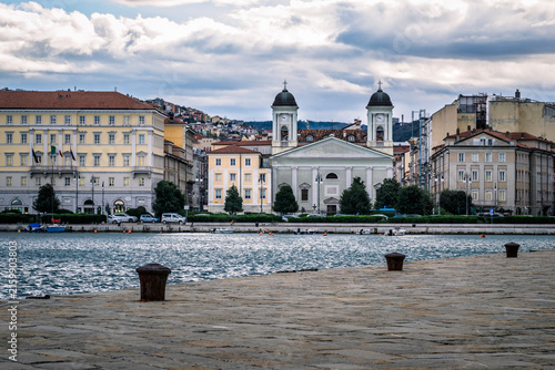 Trieste in winter. Between the sea, snow-capped mountains, and historic monuments.
