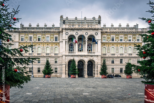 Trieste in winter. Between the sea, snow-capped mountains, and historic monuments.
