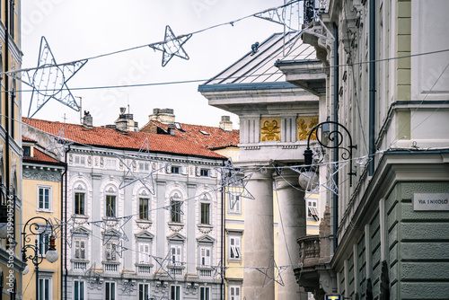 Trieste in winter. Between the sea, snow-capped mountains, and historic monuments.
