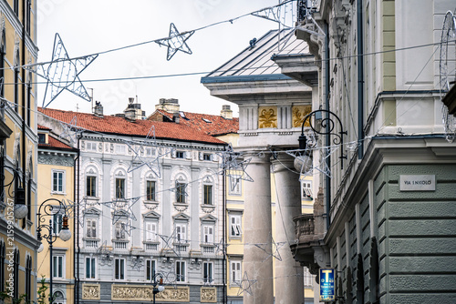 Trieste in winter. Between the sea, snow-capped mountains, and historic monuments.