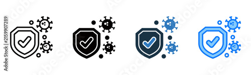 Disease Prevention icon multiple style vector illustration