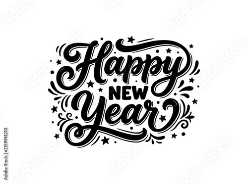 Happy New Year Lettering Design