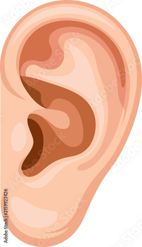 Cuadro en lienzo Ear icon in cartoon style isolated on white background