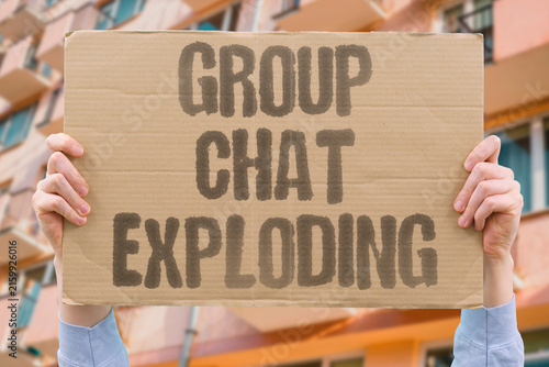 Canvas Print "Group Chat Exploding" Family messages overflow with political arguments