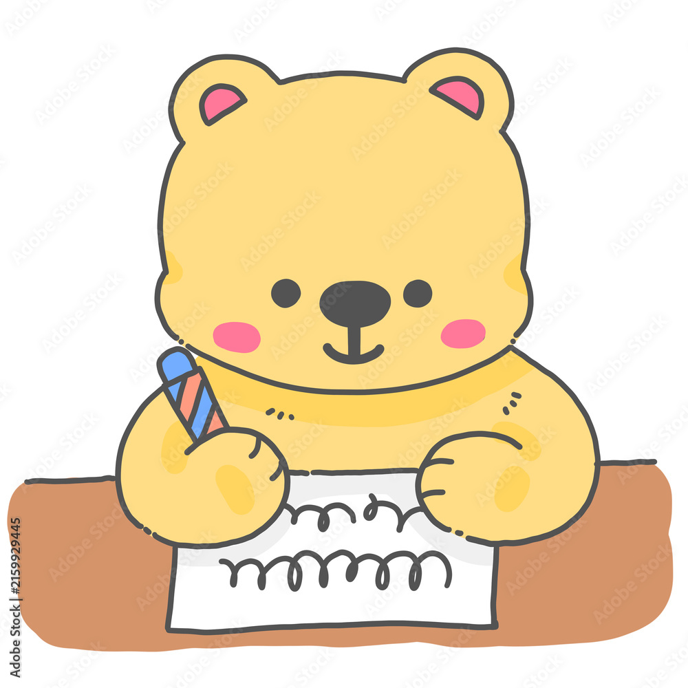 Fototapeta premium Cute Bear studying