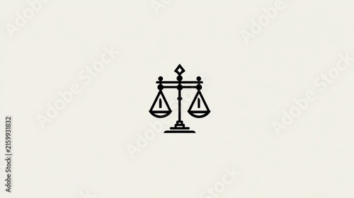 Minimalist Illustration of Justice Scales on a Light Background for Legal and Ethical Themes