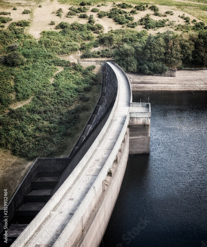Drone Image Of The Meldon Dam & Reservoir Near Oakhampton On Dartmoor
