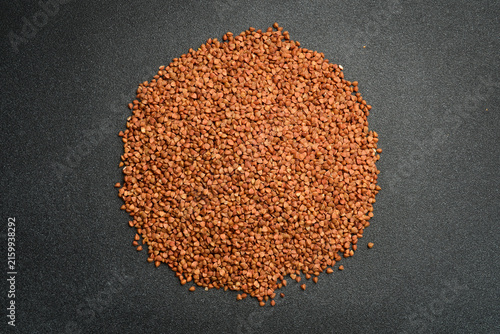 Canvastavla Raw roasted buckwheat groats fill the entire frame creating a textured background