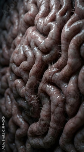 Human brain anatomy concept with biological neural network representing cognitive health and medical research, showcasing detailed cerebral cortex structure and organic function for scientific study