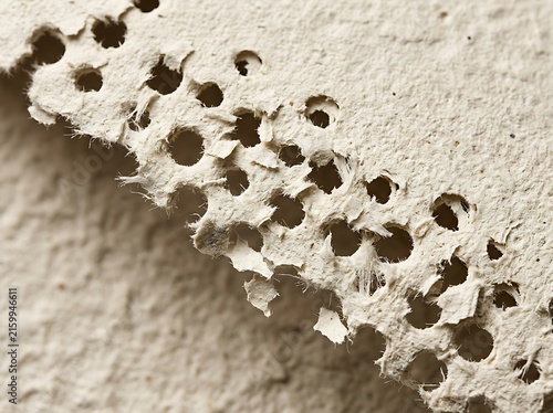 Close up view of wasp nest with multiple hexagonal cells