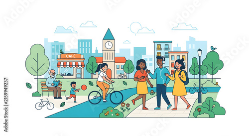 people in the city