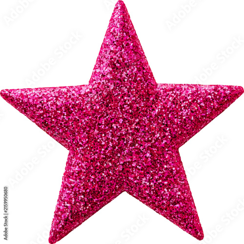Pink glitter star cutout glowing with a radiant shimmer. Symbolizing success. Celebration. And premium quality