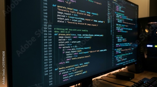 Python Source Code Displayed on Modern Computer Monitor Screen