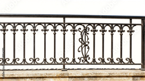Elegant wrought iron railing with classic decorative scrollwork providing architectural detail