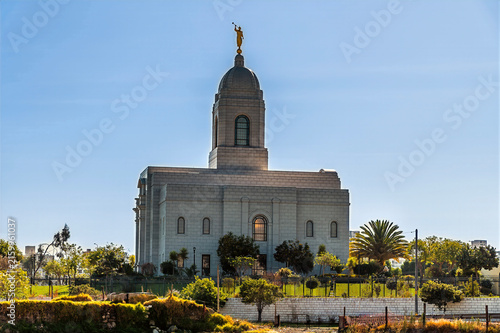 A view towards the Arequipa Peru Temple on the outskirts of Arequipa, Peru in the morning
