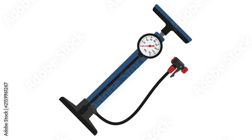 Portable Floor Bicycle Pump with Analog Pressure Gauge