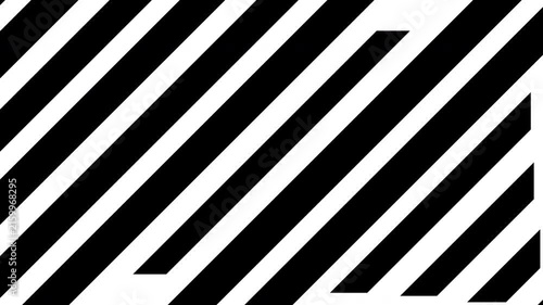 Dynamic black and white diagonal stripes resizing wave background loop