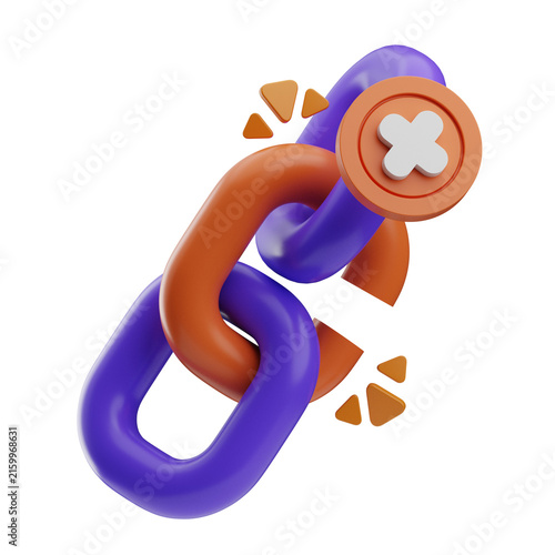 A vibrant 3D chain link design featuring a plus sign, symbolizing connection and addition. Ideal for digital interfaces and graphic design projects.