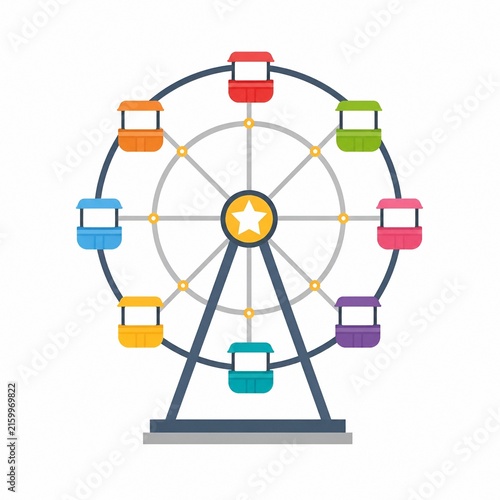 Colorful Ferris Wheel Amusement Park Ride Illustration
