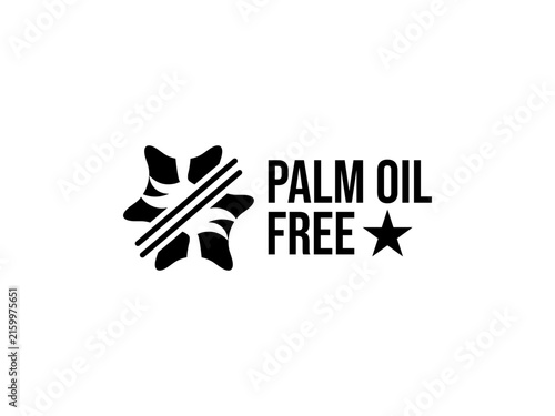 Palm Oil Free Badge Icon Leaf No Symbol Food Label