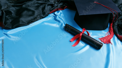Celebrate the graduation of students, diploma academic concept.