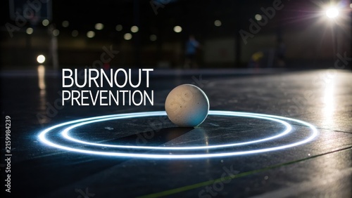 Focus on Burnout Prevention with a Ball on a Basketball Court