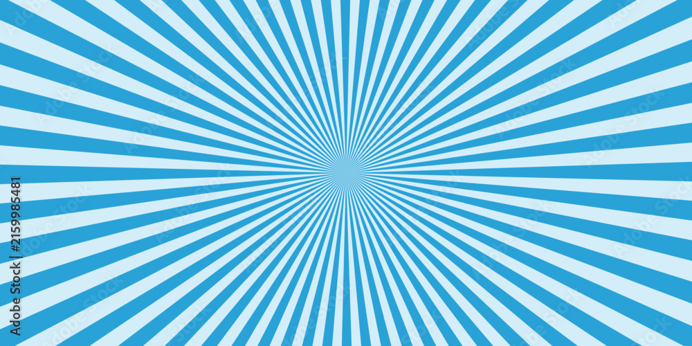 Obraz premium A radiating pattern of light blue and white rays emanates from a central point, creating a dynamic and abstract burst of energy.