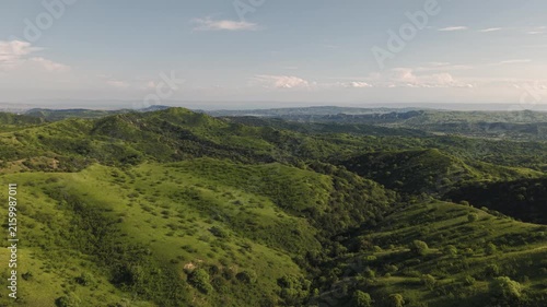 Panoramic View of Vashlovani National Park and Green Hills in Georgia