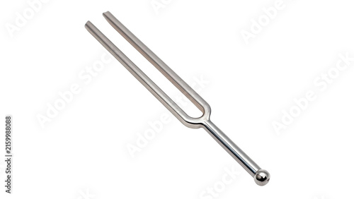 Bild auf Leinwand Metallic musical tuning fork sound wave tool isolated on transparent background