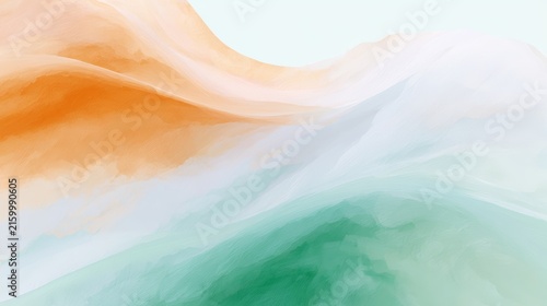 Pastel saffron white and green watercolor background for india independence day poster and wallpaper design