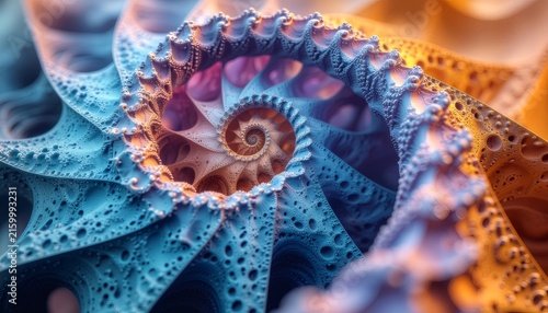 Fibonacci spiral abstract fractal art exploring golden ratio math