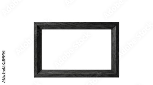 Canvastavla Minimalist black wooden frame, horizontal dark wood picture border, empty rectan
