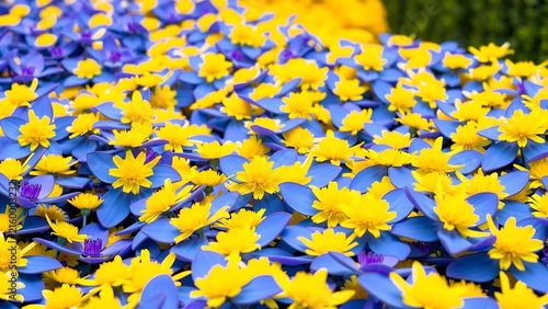 A Sea Bright Blue And Yellow Flowers The Iconic Color Palette
