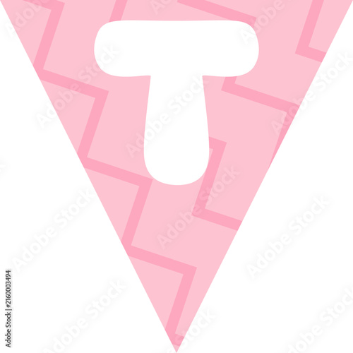 Triangular Flag Bunting Alphabet T