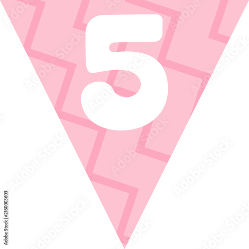 Triangular Flag Bunting Number 5
