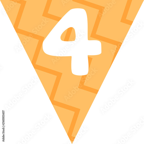 Triangular Flag Bunting Number 4