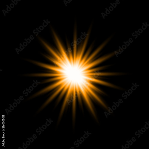 Картината върху платно A vibrant and dynamic lens flare effect radiating intense light and creating a s