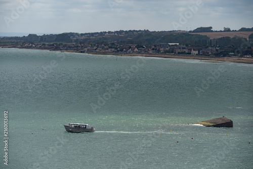 Konstfotografi Arromanches-les-Bains, France - 08 10 2026: D-Day boat tours