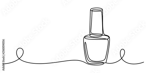 Minimalist nail polish bottle icon with ribbon Vector, illustration