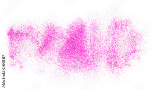 Pink glitter isolated on white background and texture