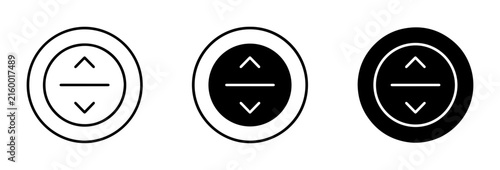 Vertical Alignment Icons, Up Down Arrows, Centered Line, Set of 3