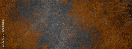 Grunge rusty dark metal stone background texture banner panorama