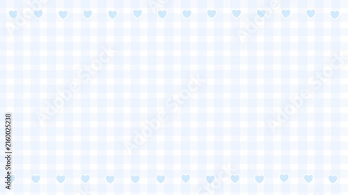 Sweet Pastel Blue Checkers Plaid Line Wallpaper With Cute Blue Little Heart Decoration Video Motion Background