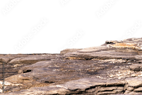 Bild auf Leinwand Coastal rock formation, irregular surface, natural texture in earthy tones, erosion marks, transparent background; for graphic design projects and geological landscapes of the Brazilian coast